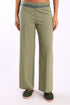 Reversible straight leg pants in cotton blend jacquard